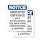 Signmission Employee Entrance Only No Deliveries OSHA Notice Sign, Plastic, 7in W x 10in L, 2PK OS-2PACK-NS-P-710-V-11946 - alternate 1